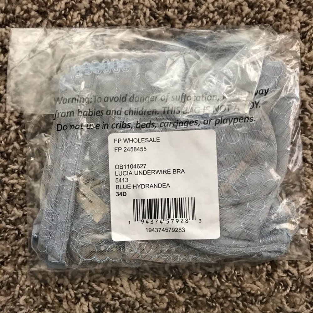 Free People Lucia Underwire Bra Blue Hydrandea - Picture 7 of 12
